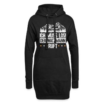 Der Watzmann ruft Berchtesgaden Wandern - Hoodie-Kleid - Schwarz - Vorne