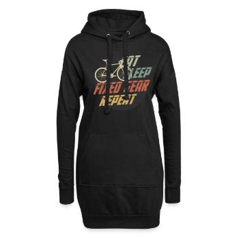 Hipster Eat Sleep Fixed Gear Répéter FIXED GEAR - Sweat-shirt à capuche long Femme - noir - Devant