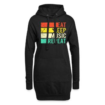 Manger de la musique de sommeil - Sweat-shirt à capuche long Femme - noir - Devant