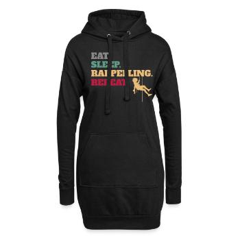 Manger dormir En rappel Répéter - Sweat-shirt à capuche long Femme - noir - Devant