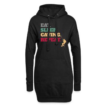 Manger le sommeil Spéléologie Répéter - Sweat-shirt à capuche long Femme - noir - Devant