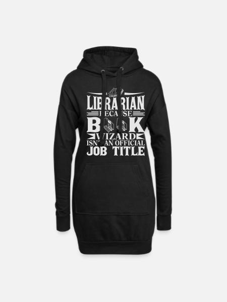 Librarian - Book Wizard - Hoodie-Kleid - Schwarz