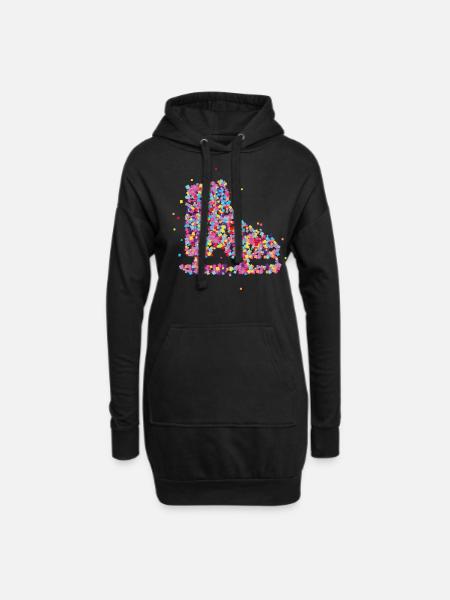 Schlittschuhlaufen Eislaufen - Hoodie-Kleid - Schwarz