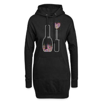 Nail Designer Heart Nail Polish Gel Polish - Sweat-shirt à capuche long Femme - noir - Devant