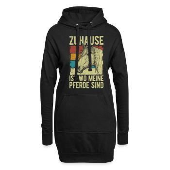 Zuhause ist wo meine Pferde sind - Hoodie-Kleid - Schwarz - Vorne