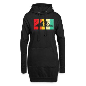 Berg Berge Reto - Hoodie-Kleid - Schwarz - Vorne
