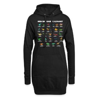 Dinosaurier Alphabet A-Z Dino ABC T-Rex - Hoodie-Kleid - Schwarz - Vorne