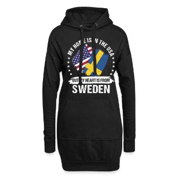 American Patriot Sweden Flag Swedish Roots - Hoodie-Kleid - Schwarz - Vorne