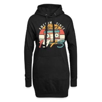 Februar 1973 Retro - Hoodie-Kleid - Schwarz - Vorne