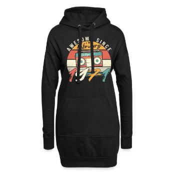 Februar 1971 Retro - Hoodie-Kleid - Schwarz - Vorne