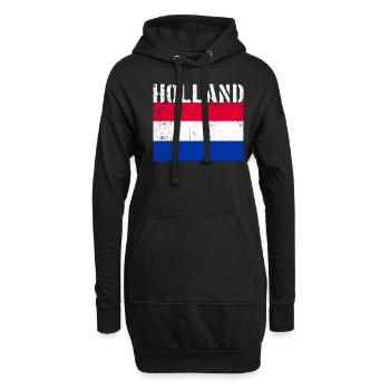 Hollande Pays-Bas Drapeau Vintage - Sweat-shirt à capuche long Femme - noir - Devant
