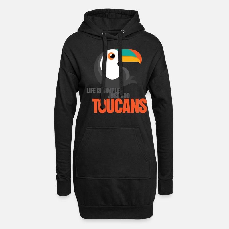 Les toucans mignons de Tukan Toucan - Sweat-shirt à capuche long Femme - noir