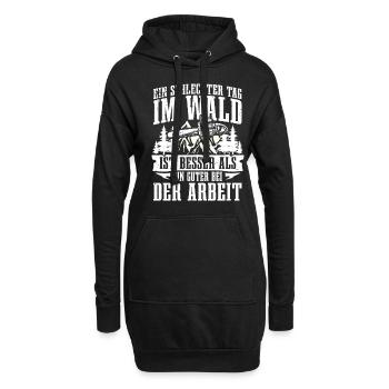 Ein schlechter Tag im Wald besser als bei der - Hoodie-Kleid - Schwarz - Vorne