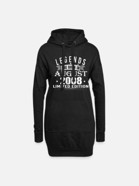 Les légendes naissent en août 2008 - Sweat-shirt à capuche long Femme - noir