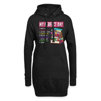 Buch Bücher Tag Geschenk Leseratte - Hoodie-Kleid - Schwarz - Vorne