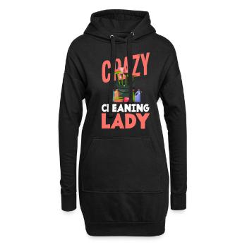 Drôle de femme de ménage Nettoyeur Femme au foyer Nettoyage - Sweat-shirt à capuche long Femme - noir - Devant