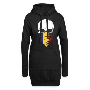 Dia De Los Muertos - Romania Skull - Hoodie-Kleid - Schwarz - Vorne