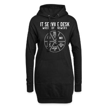 IT-Service-Desk-Rad Der Antworten - Hoodie-Kleid - Schwarz - Vorne