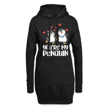Vous êtes mes amoureux de la Saint-Valentin Penguin - Sweat-shirt à capuche long Femme - noir - Devant
