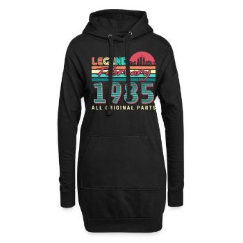 Geboren Februar 1985 Retro - Hoodie-Kleid - Schwarz - Vorne