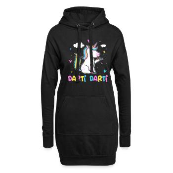 Darti Darti Unicorn Darts Player - Hoodie-Kleid - Schwarz - Vorne