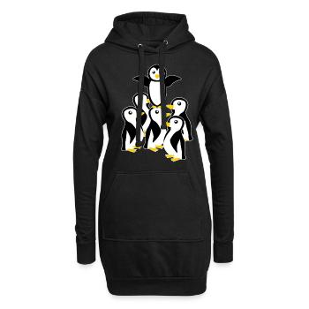 Pingouins Pingouins - Sweat-shirt à capuche long Femme - noir - Devant