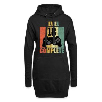 18 Geburtstag 18 Jahre Geschenk lustig 18 Jubiläum - Hoodie-Kleid - Schwarz - Vorne