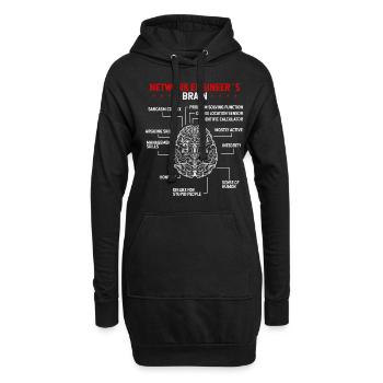 Network Engineering Brain Server Network Engineer - Hoodie-Kleid - Schwarz - Vorne