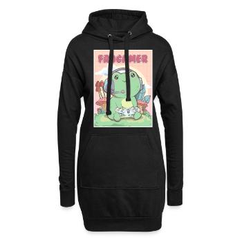Cottagecore Esthétique Kawaii Frog Gamer Frogamer G - Sweat-shirt à capuche long Femme - noir - Devant