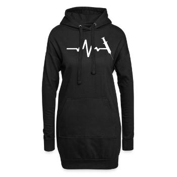 Spritze Auf EKG Linie - Hoodie-Kleid - Schwarz - Vorne