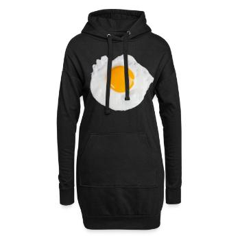 Oeuf au plat Oeuf brouillé Oeuf Petit déjeuner Oeuf pour Toast - Sweat-shirt à capuche long Femme - noir - Devant