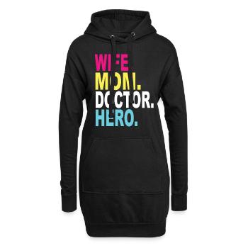 Femme Maman Docteur Héros - Sweat-shirt à capuche long Femme - noir - Devant