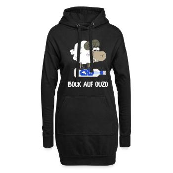 Bock auf Ouzo - Hoodie-Kleid - Schwarz - Vorne