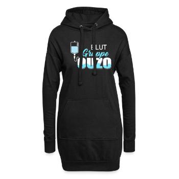 Blutgruppe Ouzo Schnaps Griechenland Saufen - Hoodie-Kleid - Schwarz - Vorne