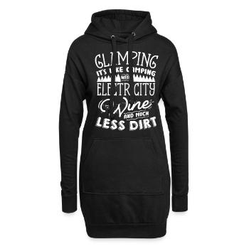 Glamping, Es Ist Wie Camping Mit Strom - Hoodie-Kleid - Schwarz - Vorne