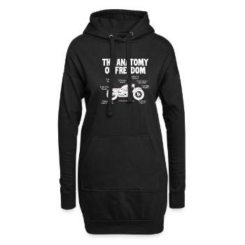 Biker - Hoodie-Kleid - Schwarz - Vorne