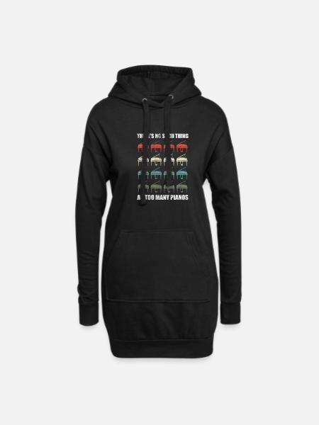 Pianist - Hoodie-Kleid - Schwarz