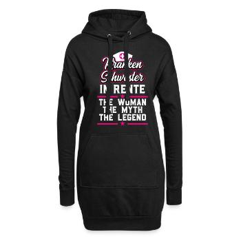 Ruhestand Rente Krankenschwester - Hoodie-Kleid - Schwarz - Vorne