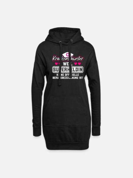 Krankenschwester Oberschwester Superheldin - Hoodie-Kleid - Schwarz