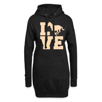 Amoureux des chevaux Équitation Cavalière fille - Sweat-shirt à capuche long Femme - noir - Devant