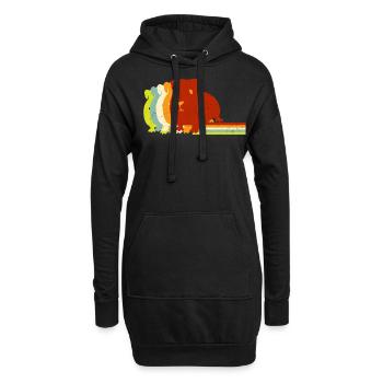 Meerschwein, Meerschweinchen - Hoodie-Kleid - Schwarz - Vorne