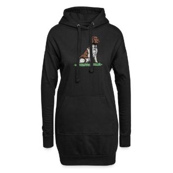 Großer Münsterländer I Vorstehhund Jagdhund Motiv - Hoodie-Kleid - Schwarz - Vorne