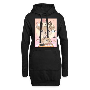 Japanese Aesthetic Cute Kawaii Hirsche Sushi Gesch - Hoodie-Kleid - Schwarz - Vorne