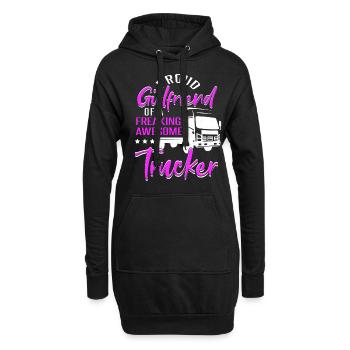Camionneur Chauffeur de camion Chauffeur de camion Petite amie - Sweat-shirt à capuche long Femme - noir - Devant