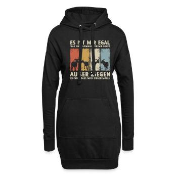 Mir Egal Was jemand Von Mir Denkt Außer Ziegen - Hoodie-Kleid - Schwarz - Vorne