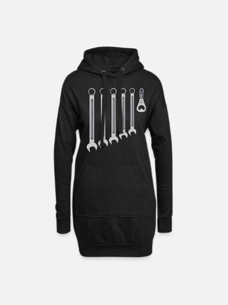 Mechaniker KFZ Mechatroniker Schraubenschlüssel - Hoodie-Kleid - Schwarz