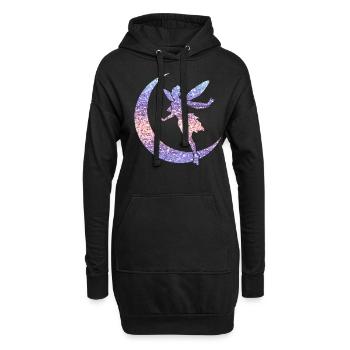 Glitter Fée Elfe Conte de Fées Dames Fille Cadeau - Sweat-shirt à capuche long Femme - noir - Devant