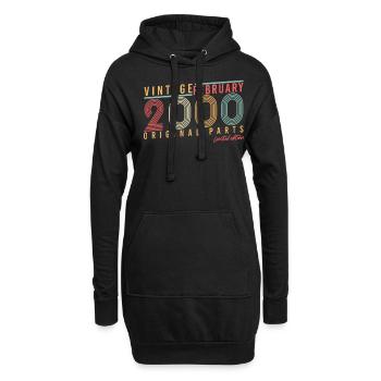 Geschenkidee Original Februar 2000 - Hoodie-Kleid - Schwarz - Vorne