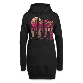 1973 Février Limited Retro - Sweat-shirt à capuche long Femme - noir - Devant