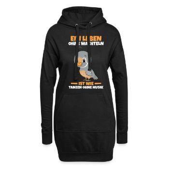 Wachteln Wachtel - Hoodie-Kleid - Schwarz - Vorne